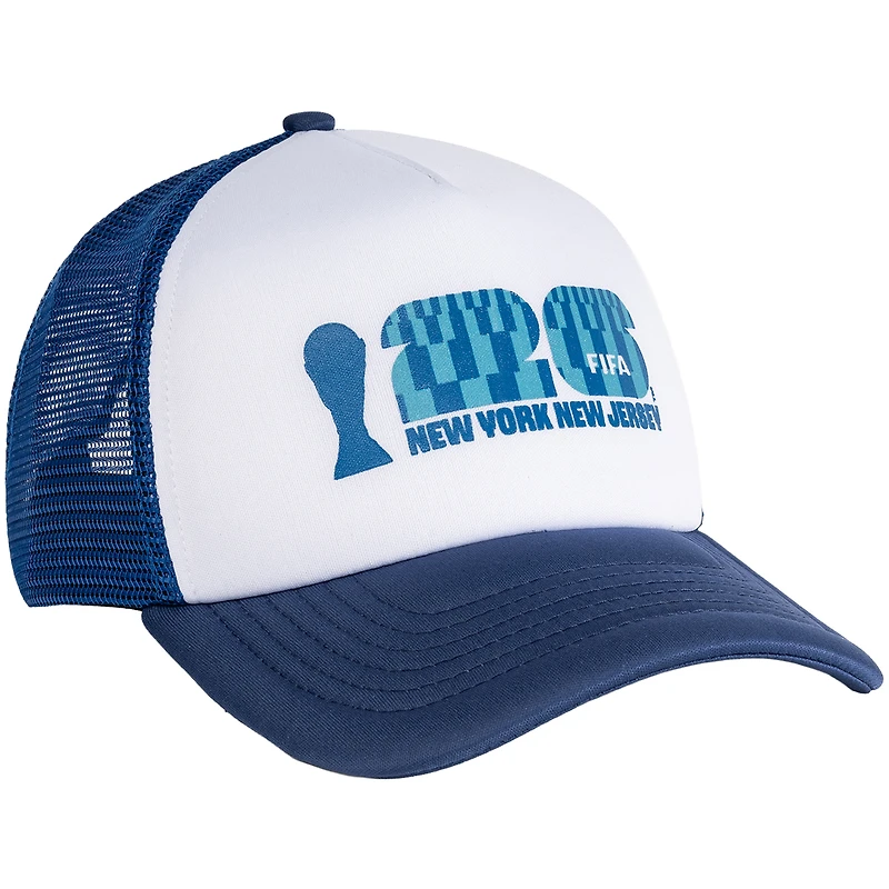 Unisex White/Blue FIFA World Cup 2026 New York/New Jersey Flagship Foam Adjustable Trucker Hat