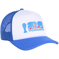 Casquette trucker unisexe blanche et bleue, modèle phare de la Coupe du Monde de la FIFA 2026 à Toronto, en mousse ajustable