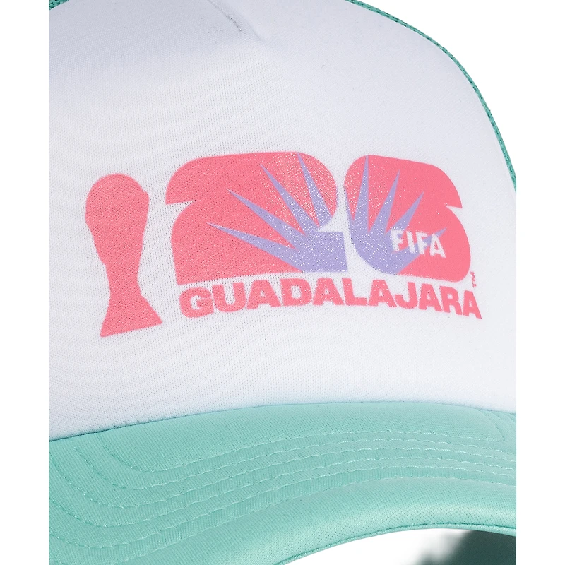 Unisex White/Mint FIFA World Cup 2026 Guadalajara Flagship Foam Adjustable Trucker Hat