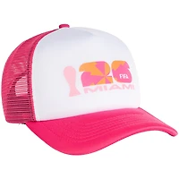 Unisex White/Pink FIFA World Cup 2026 Miami Flagship Foam Adjustable Trucker Hat
