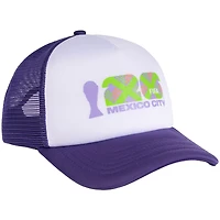 Unisex White/Purple FIFA World Cup 2026 Mexico City Flagship Foam Adjustable Trucker Hat