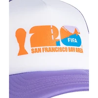 Unisex White/Purple FIFA World Cup 2026 San Francisco Bay Area Flagship Foam Adjustable Trucker Hat