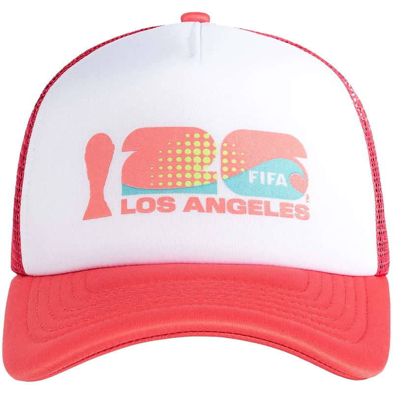 Unisex White/Red FIFA World Cup 2026 Los Angeles Flagship Foam Adjustable Trucker Hat