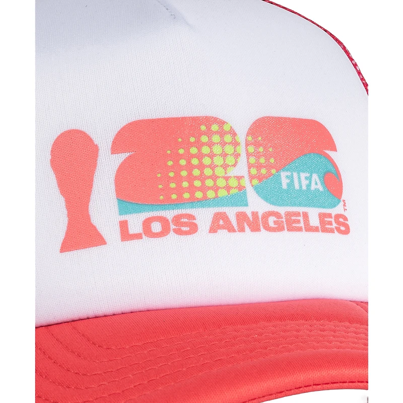Unisex White/Red FIFA World Cup 2026 Los Angeles Flagship Foam Adjustable Trucker Hat