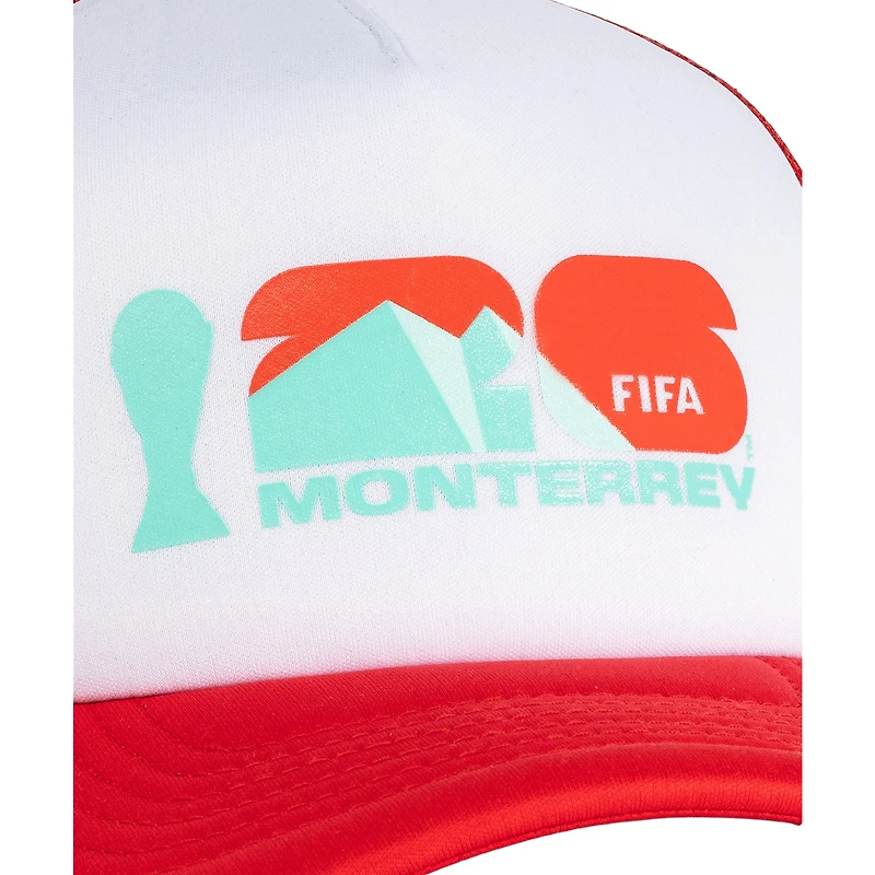 Unisex White/Red FIFA World Cup 2026 Monterrey Flagship Foam Adjustable Trucker Hat