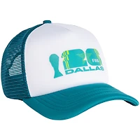 Unisex White/Teal FIFA World Cup 2026 Dallas Flagship Foam Adjustable Trucker Hat