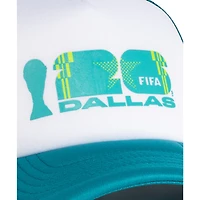 Casquette trucker unisexe blanche/turquoise, modèle phare de la Coupe du Monde de la FIFA 2026 à Dallas, en mousse ajustable