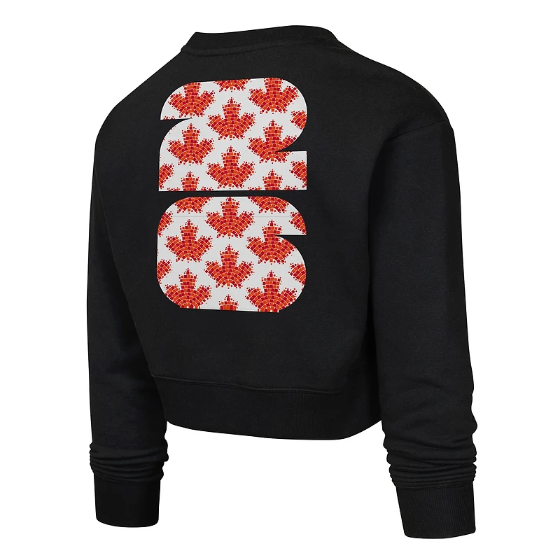 Sweat-shirt court noir Outerstuff pour femme, Coupe du Monde de la FIFA, Canada, pays hôte 2026