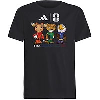 T-shirt adidas blanc pour jeunes, mascotte de la Coupe du Monde FIFA 2026