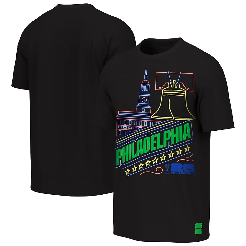 Youth Outerstuff Black FIFA World Cup 2026 Philadelphia Neon City Night T-Shirt