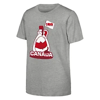 T-shirt Outerstuff Canada gris chiné pour jeunes, pays hôte de la Coupe du Monde FIFA 2026