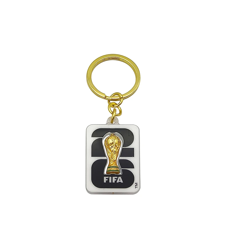 Porte-clés trophée et emblème rotatif de la Coupe du Monde de la FIFA 2026