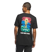 T-shirt graphique officiel adidas noir pour homme Coupe du Monde de la FIFA 2026