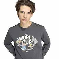 T-shirt à manches longues adidas blanc pour homme, mascotte historique de la Coupe du monde FIFA