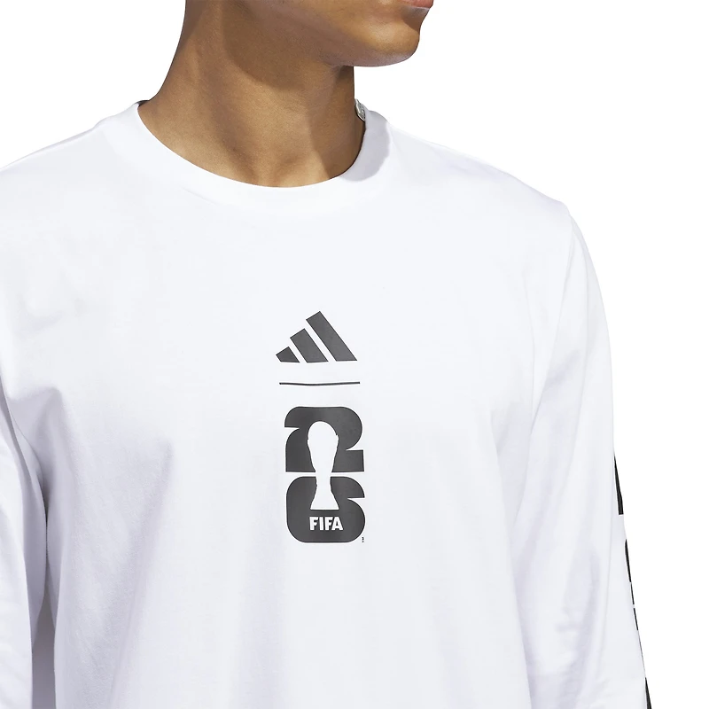 Men's adidas White 2026 FIFA World Cup Official Graphic Long Sleeve T-Shirt