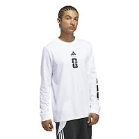 T-shirt à manches longues adidas blanc pour homme, motif graphique officiel de la Coupe du Monde FIFA 2026