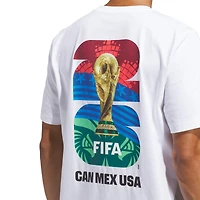T-shirt adidas blanc officiel de la Coupe du Monde FIFA 2026 pour homme