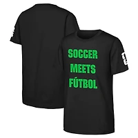 T-shirt noir pour homme Coupe du Monde de la FIFA 2026 : « Soccer Meets Futbol »