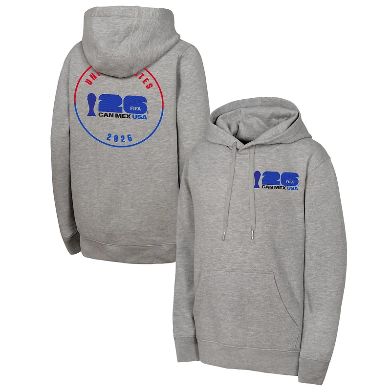 Sweat à capuche gris chiné pour homme, motif graphique de la Coupe du Monde FIFA 2026