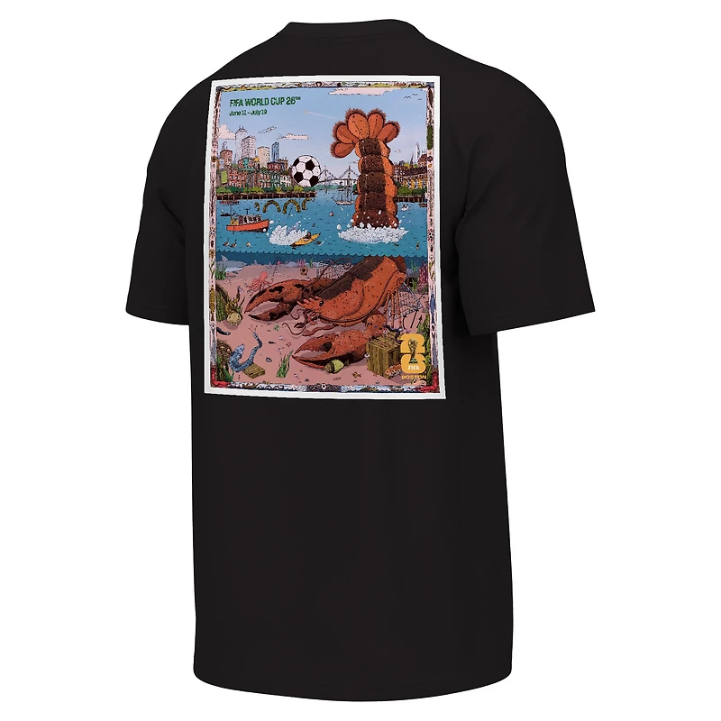 T-shirt graphique Outerstuff noir pour homme, représentant Boston, ville hôte de la Coupe du Monde FIFA 2026