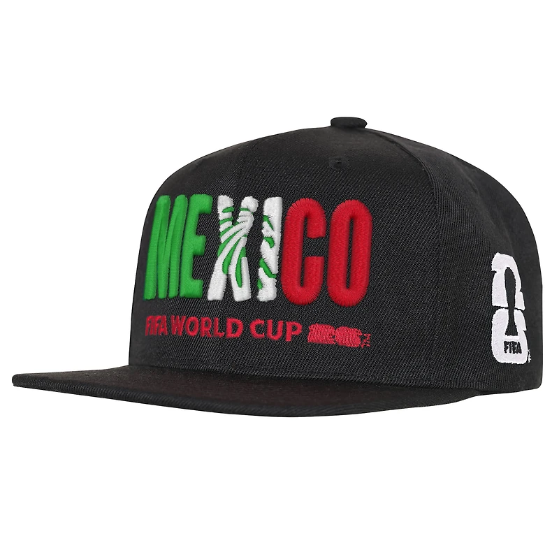 Casquette snapback noire Outerstuff pour homme, Coupe du Monde de la FIFA, Mexique, pays hôte 2026