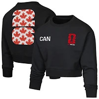 Women's Outerstuff  Black FIFA World Cup 2026 Canada Host Country Cropped Sweatshirt