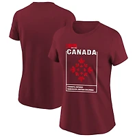 T-shirt rouge Outerstuff pour femmes, Coupe du Monde de la FIFA, Canada, ville hôte 2026