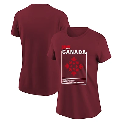 T-shirt graphique rouge pour femme, hôte de la Coupe du Monde FIFA 2026