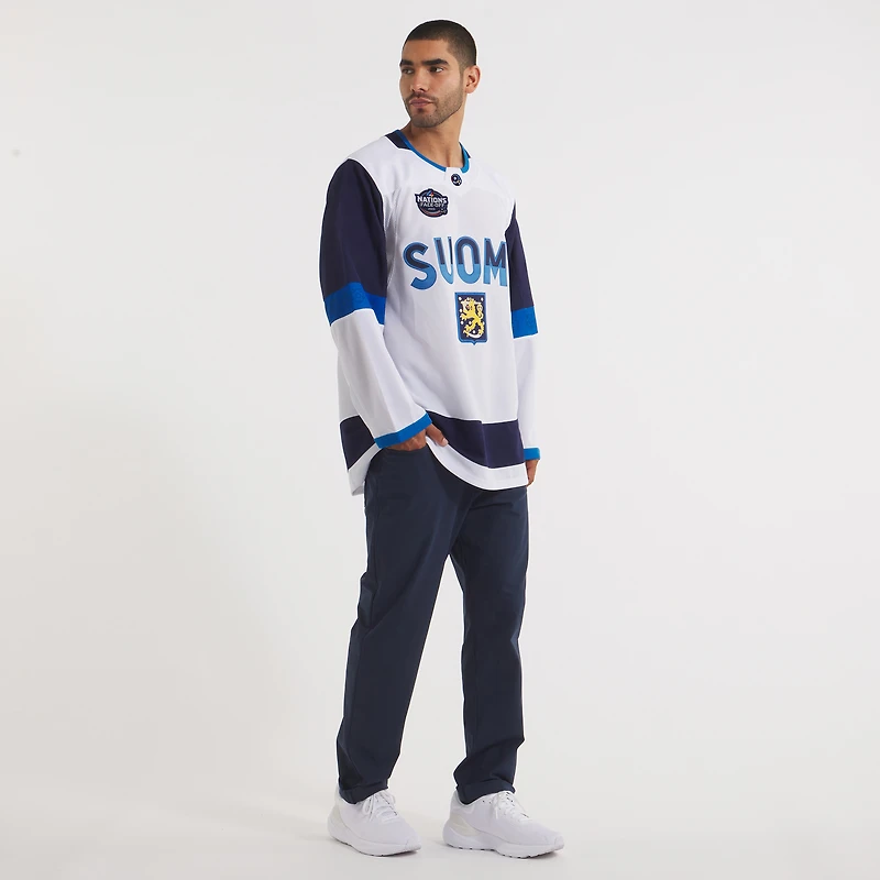 Men's Fanatics White Finland 2025 4 Nations Face-Off Premium Jersey