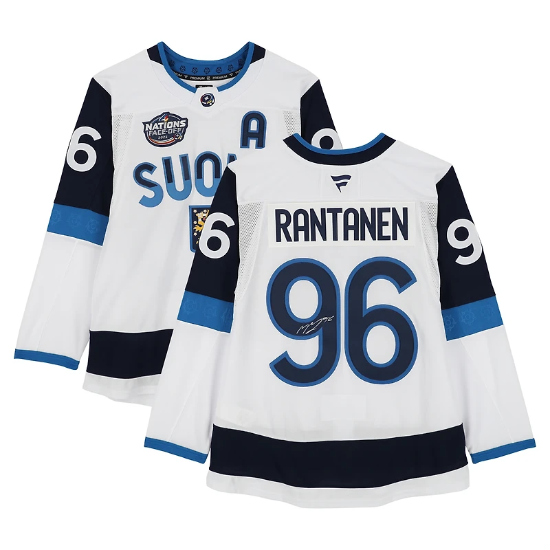 Mikko Rantanen Finland White 2025 4 Nations Face-Off Fanatics Premium Jersey