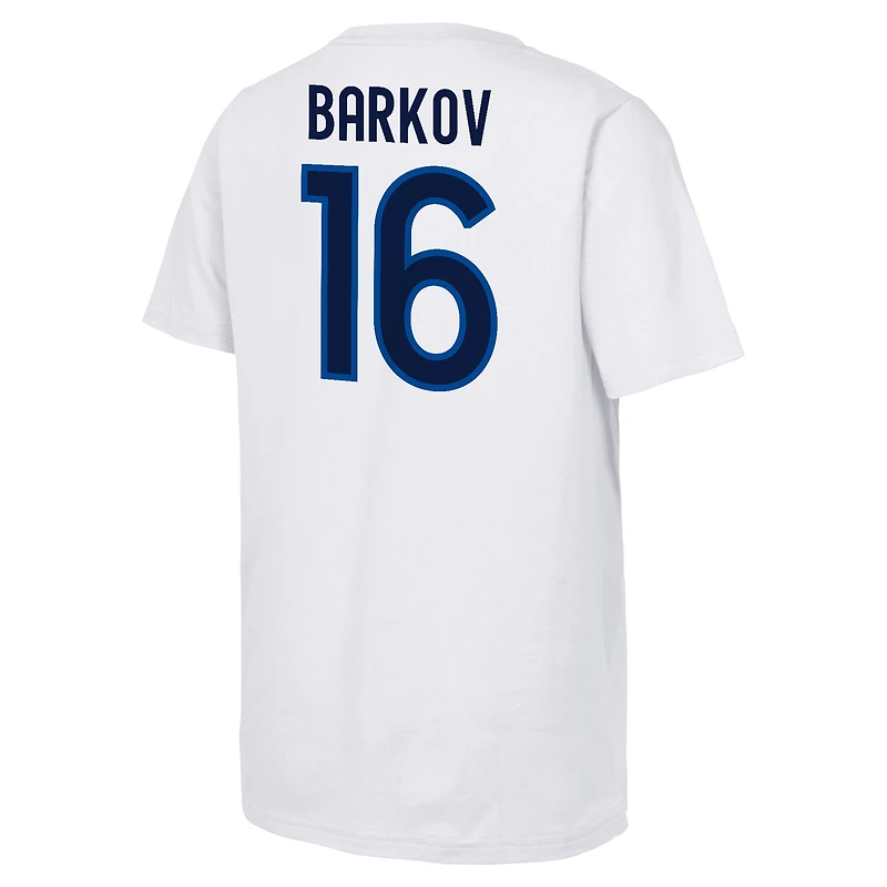T-shirt blanc pour jeune joueur de hockey sur glace Finlande Aleksander Barkov les Nations 2025