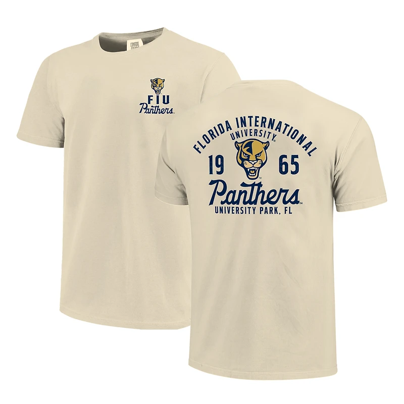 Men's Cream FIU Panthers Comfort Colors Mascot Overlay T-Shirt