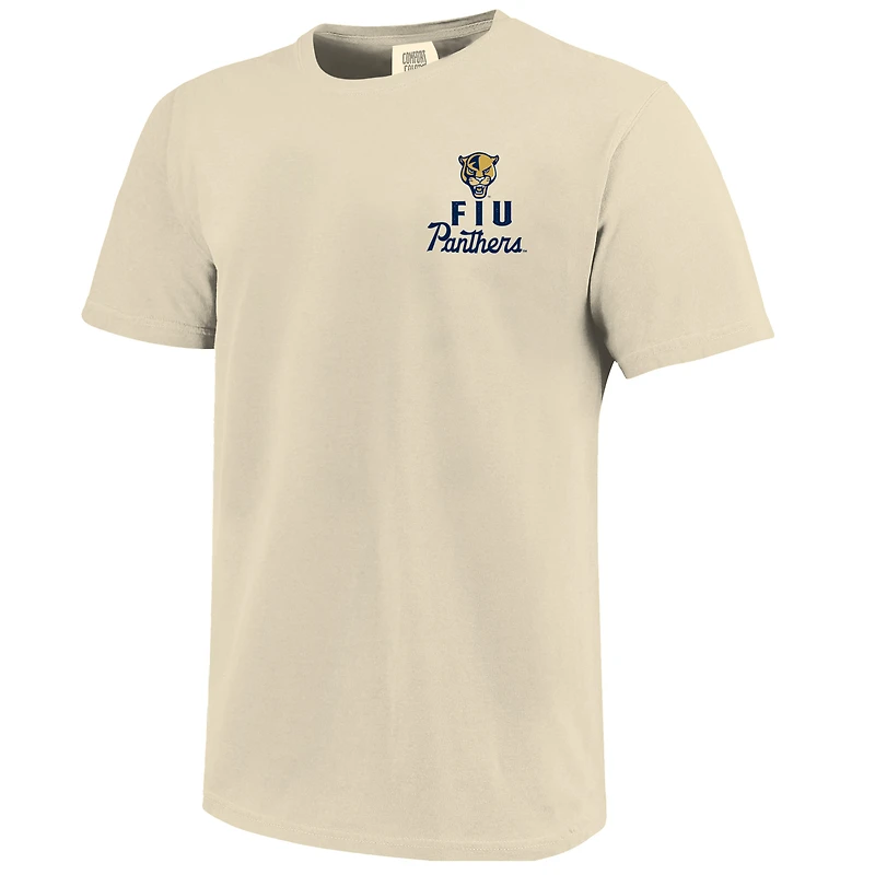 Men's Cream FIU Panthers Comfort Colors Mascot Overlay T-Shirt