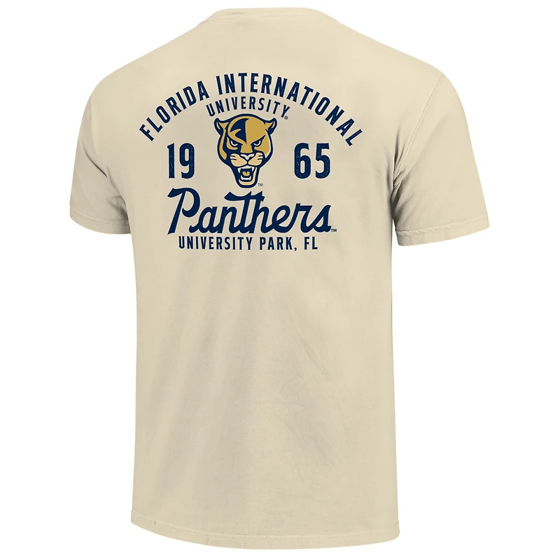 Men's Cream FIU Panthers Comfort Colors Mascot Overlay T-Shirt