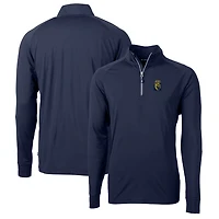 Pull-over Cutter & Buck bleu marine FIU Panthers Adapt Eco Knit Stretch en maille recyclée à col zippé pour homme