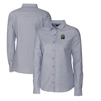 Women's Cutter & Buck Charcoal FIU Panthers Oxford Stretch Long Sleeve Button-Up Shirt
