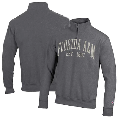 Men's Champion Heather Gray Florida A&M Rattlers Established Date Quarter-Zip Pullover
