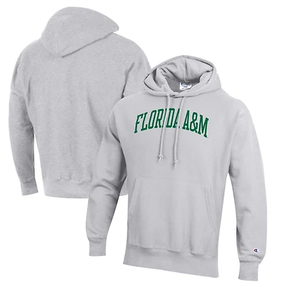 Sweat à capuche en polaire tissage inversé gris chiné Champion pour homme des Florida A&M Rattlers