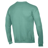 Men's ComfortWash Green Florida A&M Rattlers Garment Dyed Fleece Crewneck Pullover Sweatshirt