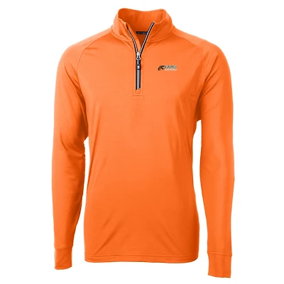 Men's Cutter & Buck Orange Florida A&M Rattlers Adapt Eco Knit Stretch Recycled Quarter-Zip Pullover Top