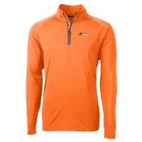 Men's Cutter & Buck Orange Florida A&M Rattlers Adapt Eco Knit Stretch Recycled Quarter-Zip Pullover Top