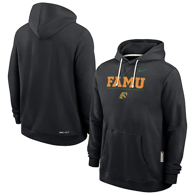 Sweat à capuche Nike noir Florida A&M Rattlers 2025 Sideline Standard Issue Dri-FIT pour homme