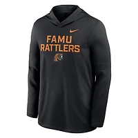 Men's Nike  Black Florida A&M Rattlers Sideline Dri-FIT Lightweight Hooded Top