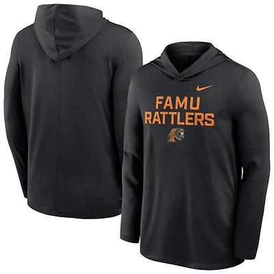 Haut à capuche léger Nike noir Florida A&M Rattlers Sideline Dri-FIT pour homme