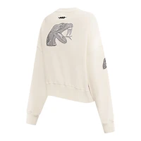 Pull ras du cou court et boxy en molleton French Terry Pro Standard Cream Florida A&M Rattlers pour femme