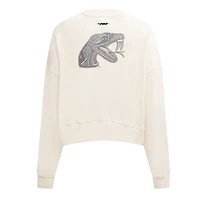 Pull ras du cou court et boxy en molleton French Terry Pro Standard Cream Florida A&M Rattlers pour femme