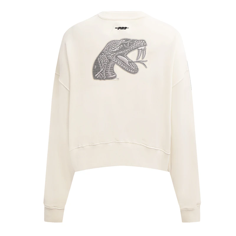 Women's Pro Standard Cream Florida A&M Rattlers French Terry Boxy Cropped Pullover Crewneck
