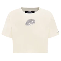 Women's Pro Standard Cream Florida A&M Rattlers Reverse French Terry Boxy Cropped T-Shirt