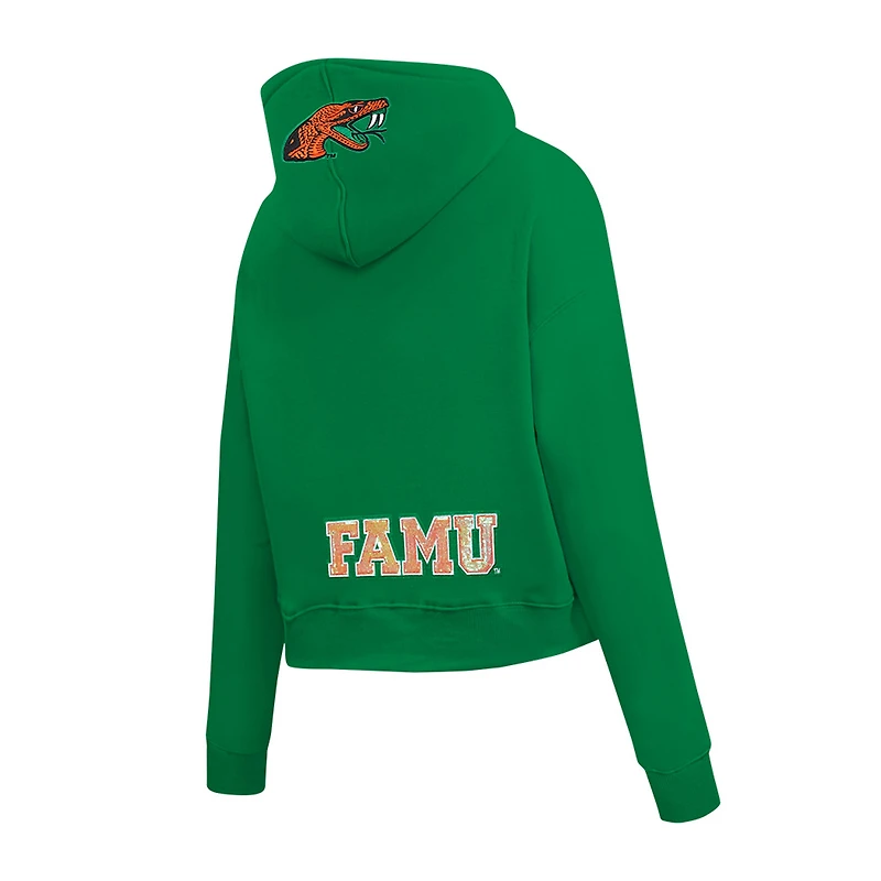 Women's Pro Standard Green Florida A&M Rattlers Game Day Sequin Full-Zip Hooded Jacket