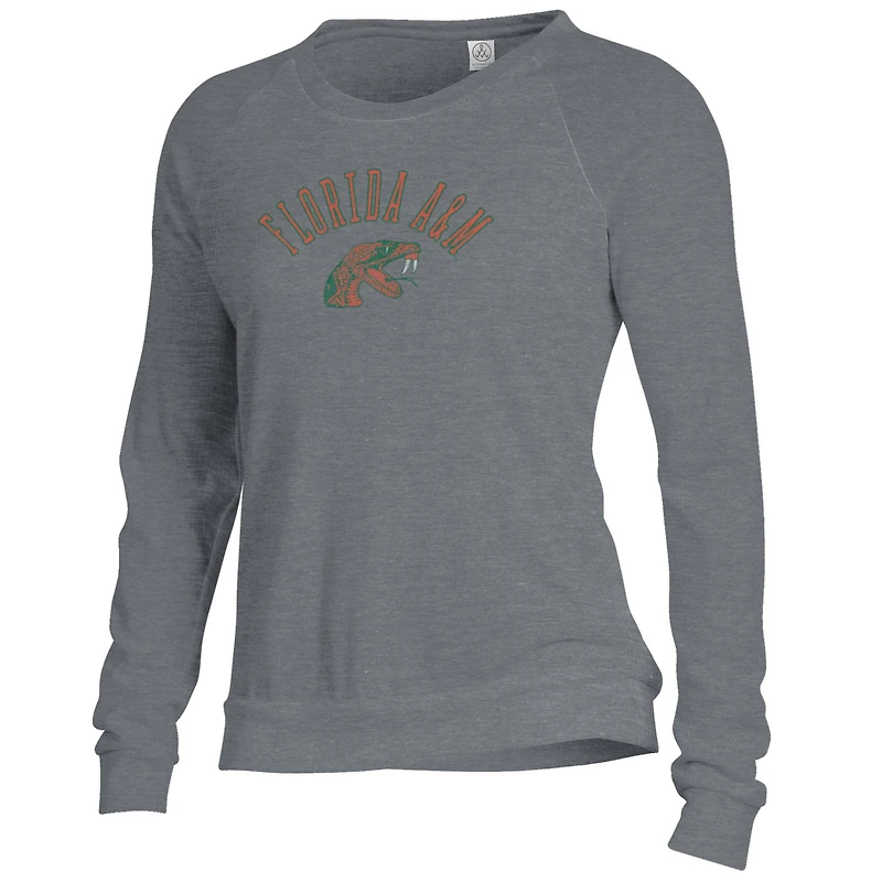 Women's Alternative Apparel Gray Florida A&M Rattlers Slouchy Pullover Sweatshirt